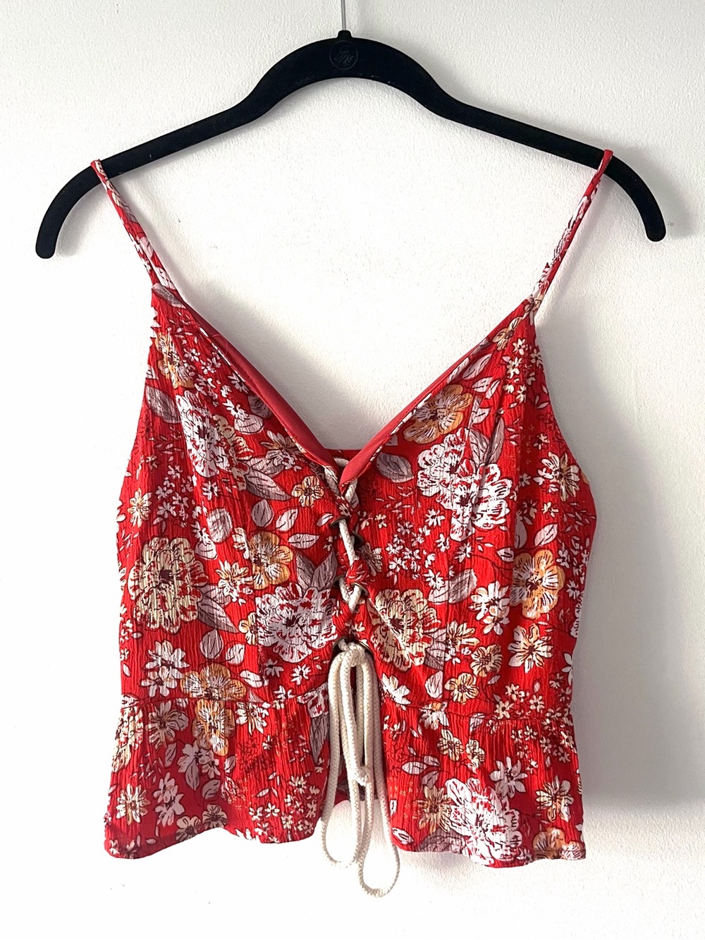 Surf Gypsy Tropical Floral Red Tank Top